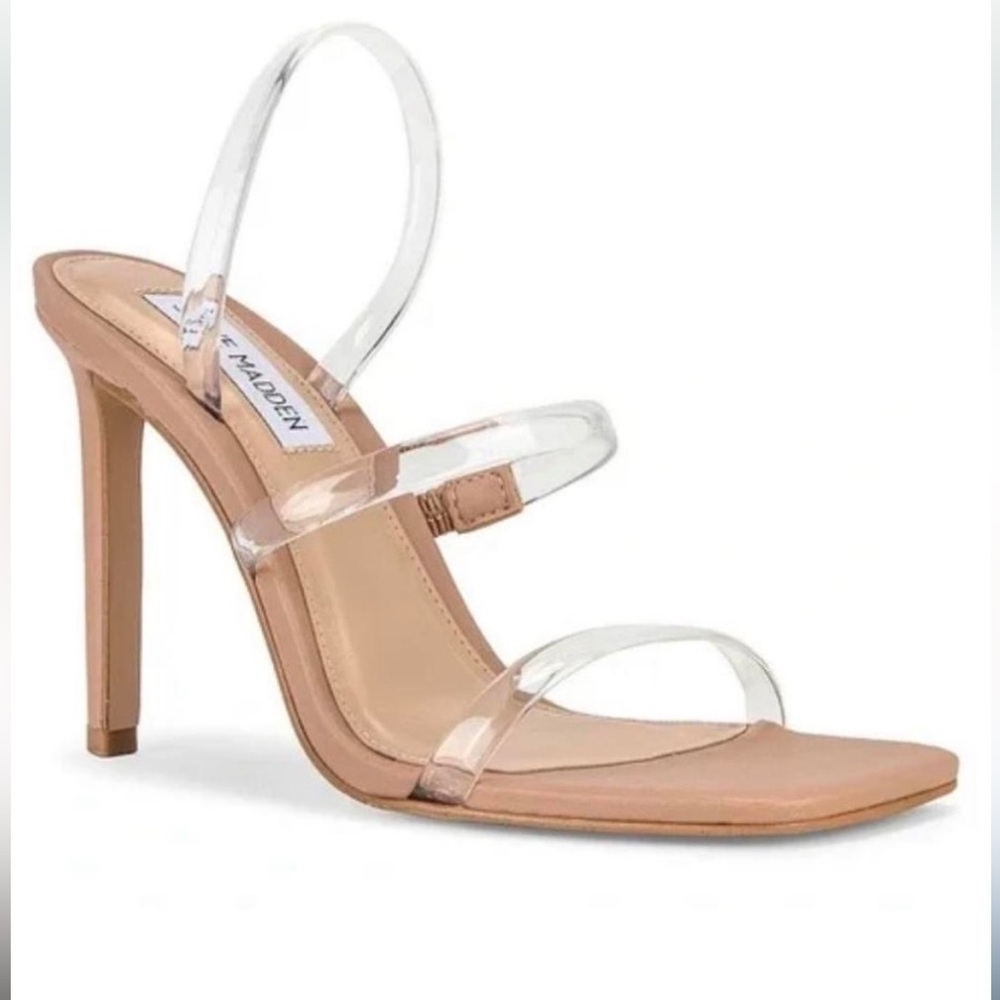 Steve Madden Women's Nude and Clear Heels Sandal